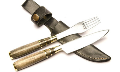 Juego "Cuchillo y Tenedor en Madera Embutido Chico". CUCH 46