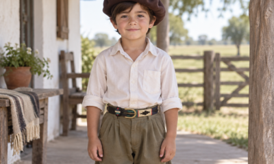 Cinturón niño Bordado Completo Negro — vista de frente