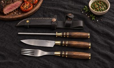 Juego» Cuchillo, Tenedor y Chaira en Madera Embutido Chico». CUCH 47 - Patagonia