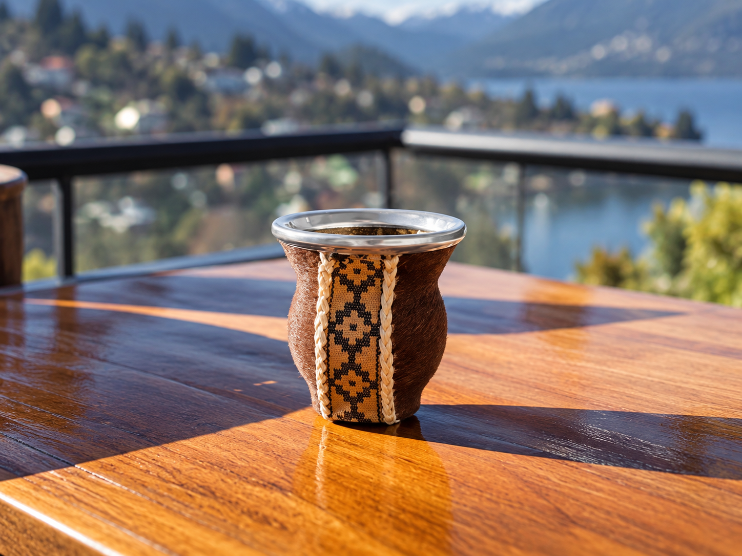 Mate de Vidrio Talón cuero o pelo